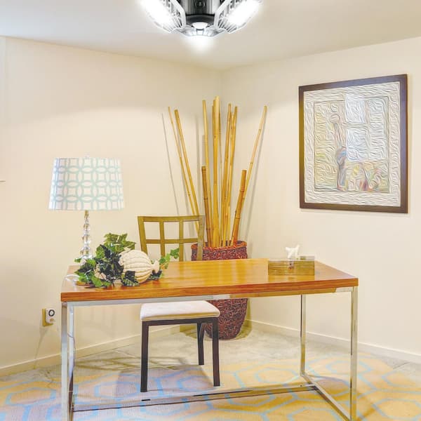 7.5 in. x 4.25 in. 6000 Lumens Single Pole Occupancy LED Flush Mount Motion Activated Garage Light