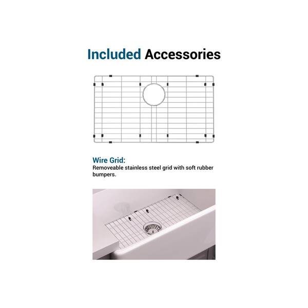 Fine Fireclay 33 in. Farmhouse/Apron-Front Double Bowl Fireclay Kitchen Sink with Bottom Grids