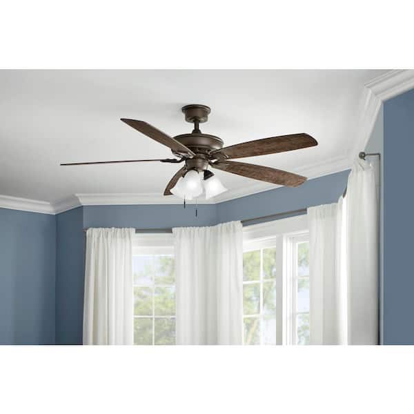 Wellton 60 in LED Espresso Bronze DC Motor Ceiling Fan with Light