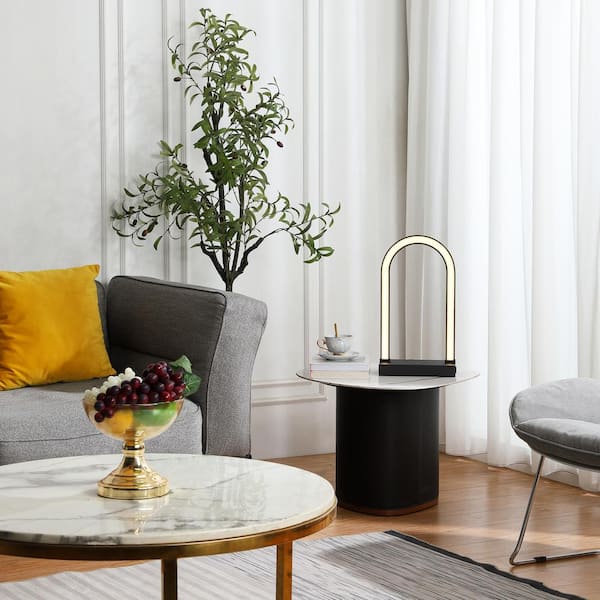LUCĒ By Mercer Project - ARCO, 18 in. Modern LED Arched Table Lamp, 3000K, 834 Lumens, Matte Black