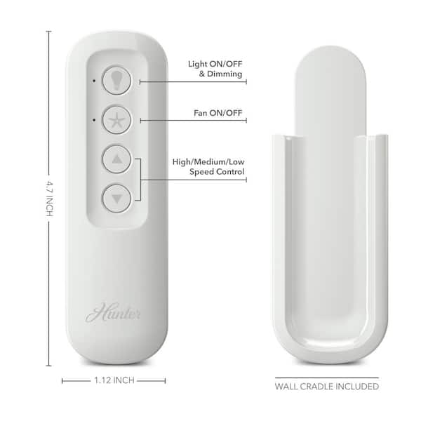 Universal 3 Speed Damp Rated Ceiling Fan Handheld Remote Control White