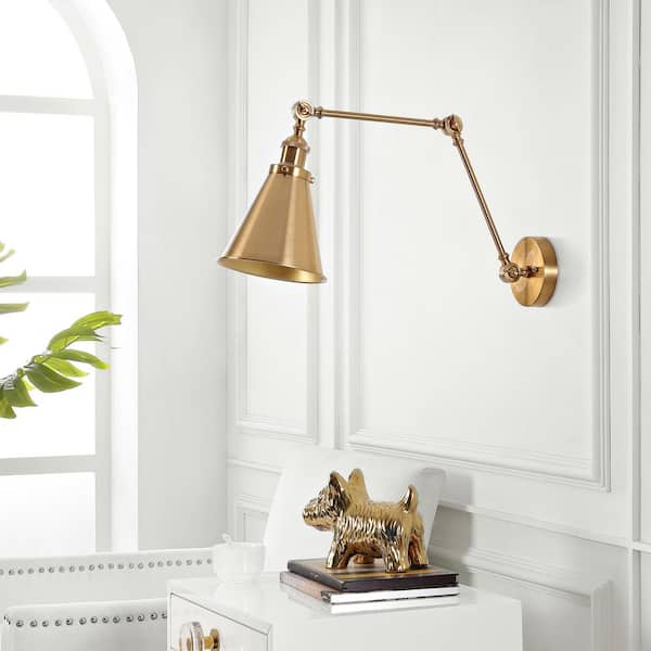 Rover 7 in. Adjustable Arm Metal Brass LED Wall Sconce