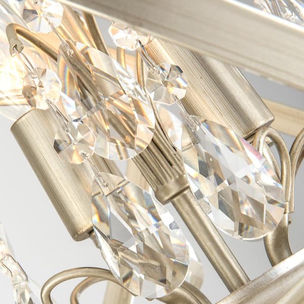 Lansing 4 -Light Champagne gold Unique/Statement Globe Chandelier with Crystal