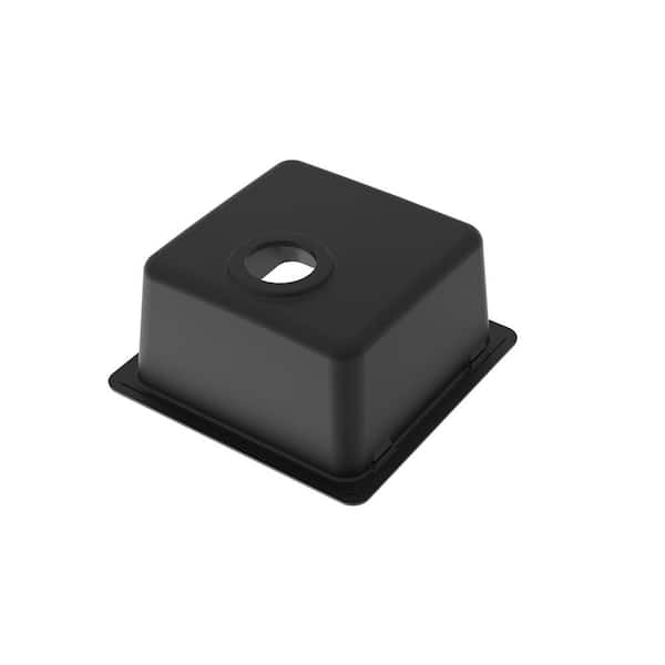 Black Granite Composite 17 in. Dual Mount Bar Sink