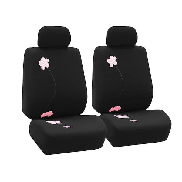 Fabric 47 in. x 23 in. x 1 in. Full Set Flower Embroidery Seat Covers
