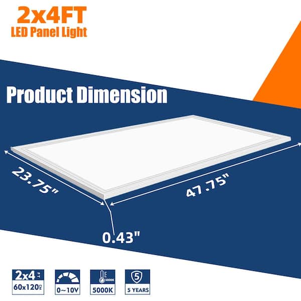 2 ft. x 4 ft. 175-Watt Equivalent Integrated LED Troffer Panel Light, 5000K White LED Panel Light (4-Pack)