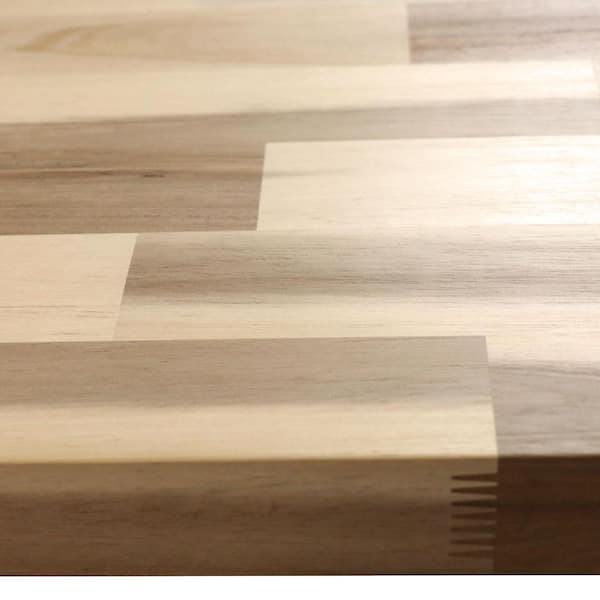 6 ft. L x 39 in. D Unfinished Acacia Solid Wood Butcher Block Island Countertop With Eased Edge