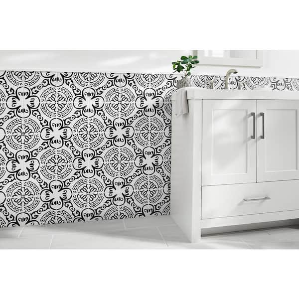 Encaustic Cigno 8 in. x 8 in. Matte Porcelain Patterned Look Floor and Wall Tile (5.16 sq. ft./Case)