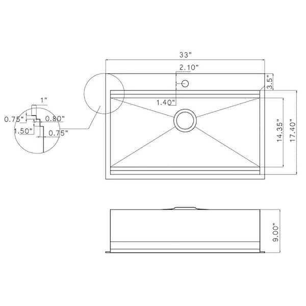 All-in-One Matte Black Finished Stainless Steel 33 in. x 22 in. Single Bowl Drop-in Kitchen Sink with Spring Neck Faucet