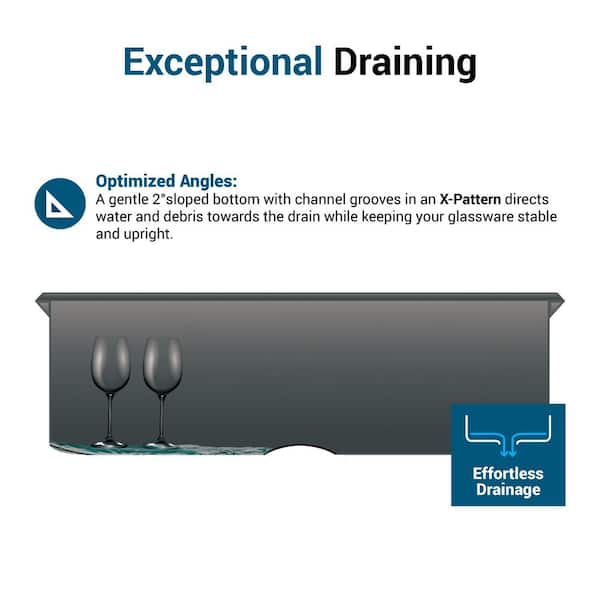 Nepera Black 16 Gauge Stainless Steel 30 in. Single Bowl Farmhouse Apron Kitchen Sink with Bottom Grid and Drain