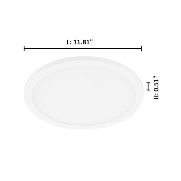 Trago 12 11.81 in. W x 0.51 in. H 1-Light White LED Flush Mount with White Acrylic Shade