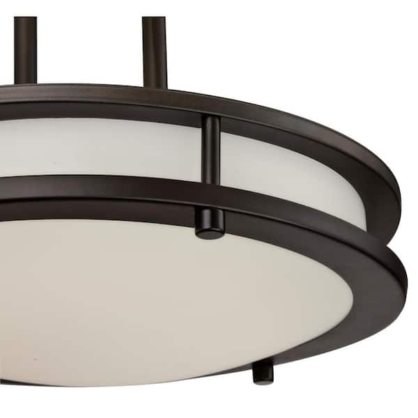 Lauderdale 75-Watt Oil Rubbed Bronze Integrated LED Dimmable Semi-Flush Mount
