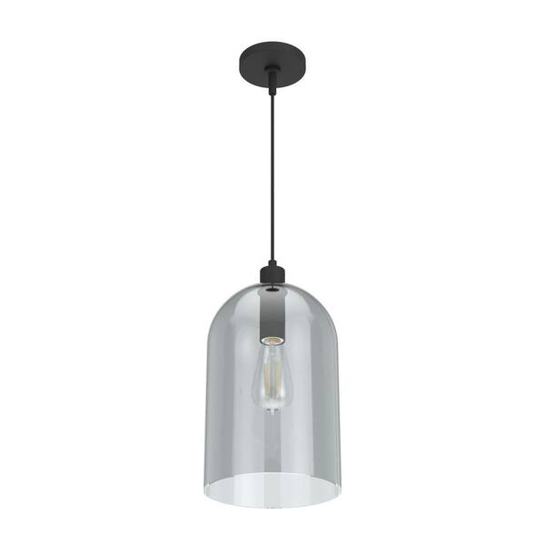Lochemeade 1 Light Natural Iron Pendant with Smoked Glass Shade Kitchen Light
