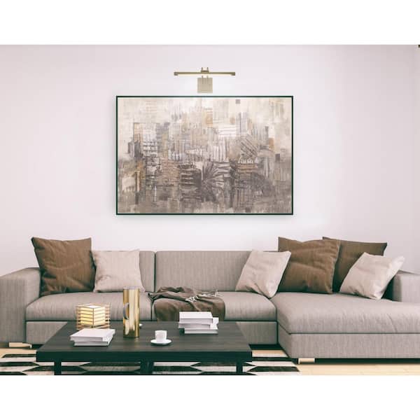 17 in. 15-Watt Antique Brass Hardwire Adjustable Integrated Dimmable LED Picture Light, 3000K