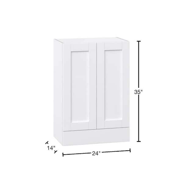 Mancos Glacier White Shaker Assembled Wall Kitchen Cabinet with a Drawer (24 in. W x 35 in. H x 14 in. D)