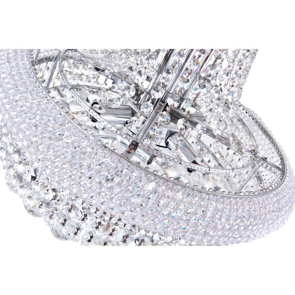 Empire 8 Light Down Chandelier With Chrome Finish