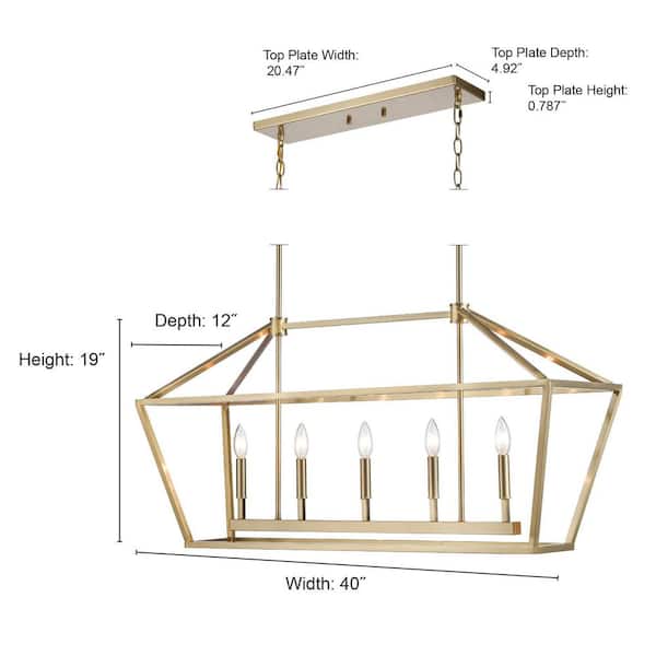 3245-MB 5-Light 40 in. Wide Taper Candle Matte Black Chandelier
