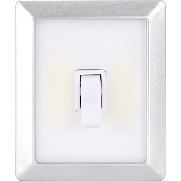 3-Watt 100 Lumens Battery Powered Integrated LED Switch Puck Light, Brushed Nickel 6 Pack