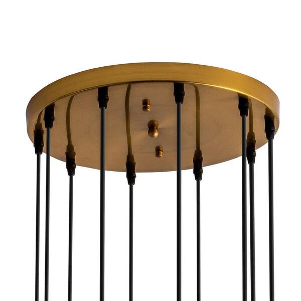 10-Light Gold Albany Unique Tiered Chandelier with Crystal Accents