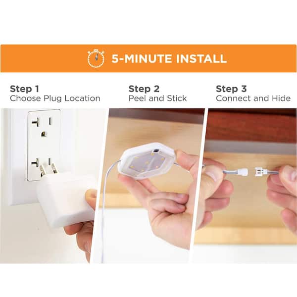 LED Warm White Puck Light Kit (5-Pack)