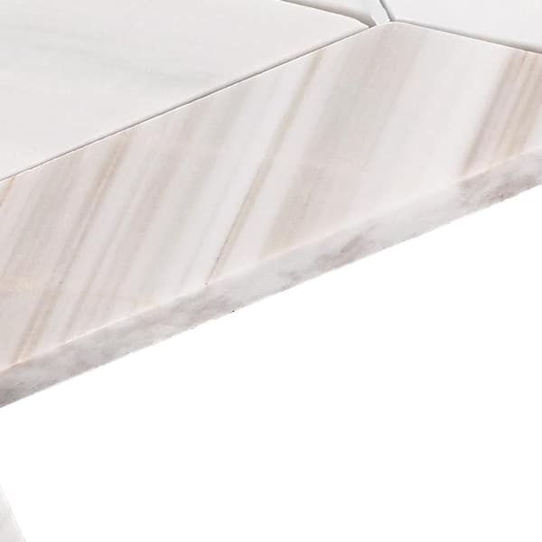 Pietra Divina Calacatta Dolomiti Polished 14 in. x 14 in. Marble Chevron Mosaic Tile (11.1 sq. ft./Case)