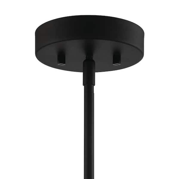 Pendant 100-Watt 1-Light Flat Black Finish Dining/Kitchen Island Mini Pendant with Seeded Glass, No Bulbs Included