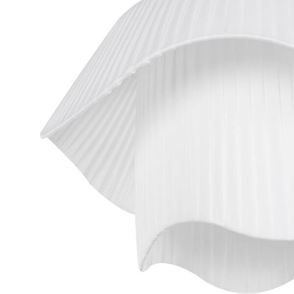 3-Light Brushed Nickel Shaded Pendant Light with Drum Shade