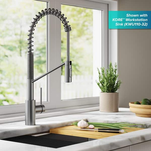 Oletto Single-Handle Pull-Down Sprayer Kitchen Faucet in all-Brite Spot-Free Stainless Steel