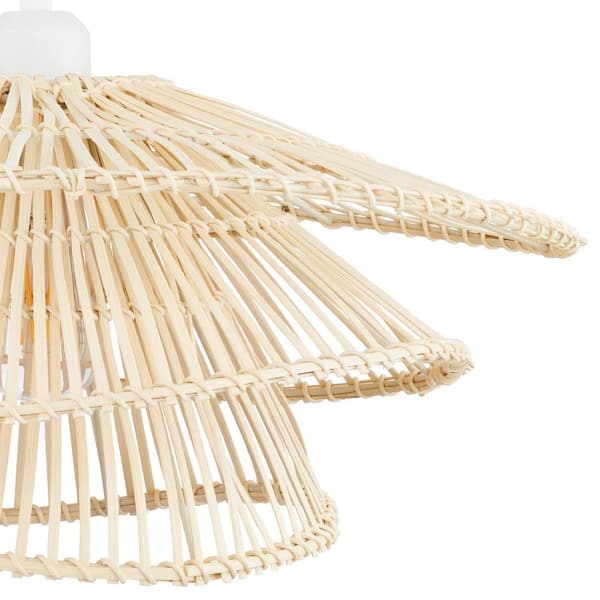 Wilby 1-Light Natural Tiered Pendant Chandelier with Rattan Shade