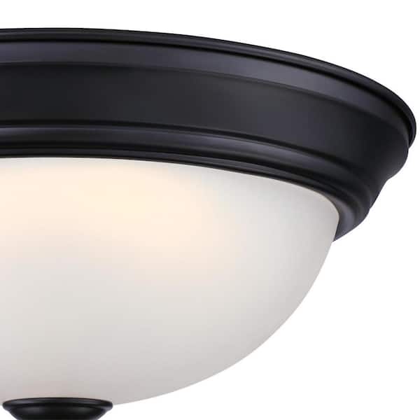 11 in. 15-Watt Matte Black Integrated LED Flush Mount