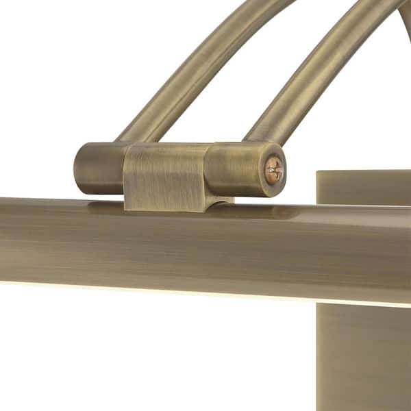 17 in. 15-Watt Antique Brass Hardwire Adjustable Integrated Dimmable LED Picture Light, 3000K