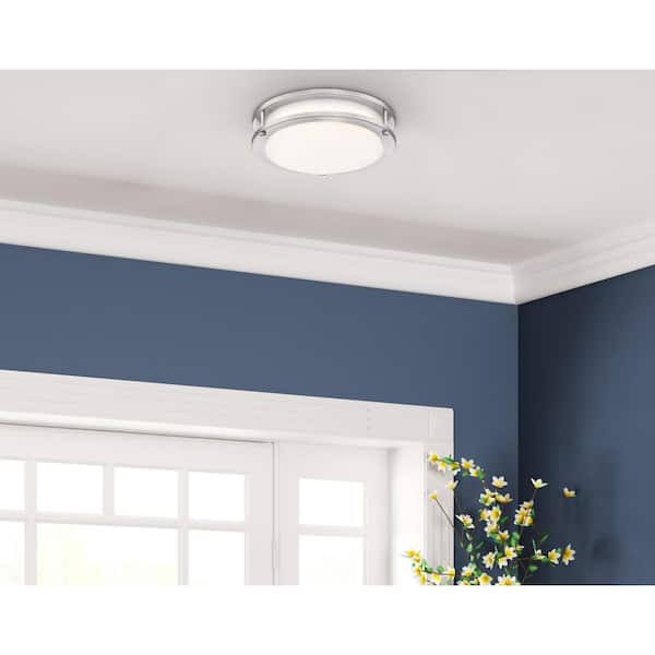 Lauderdale 11 in. 19-Watt Brushed Nickel Integrated LED Flush Mount