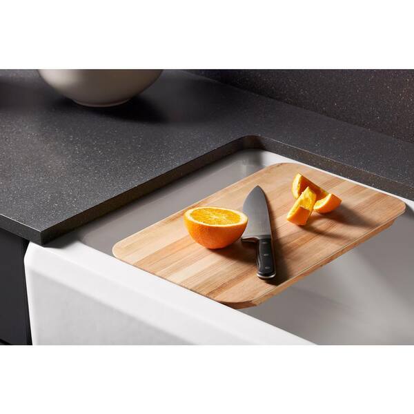 Riverby Biscuit Cast Iron 35.6875 in. Single Bowl Farmhouse Apron Kitchen Sink