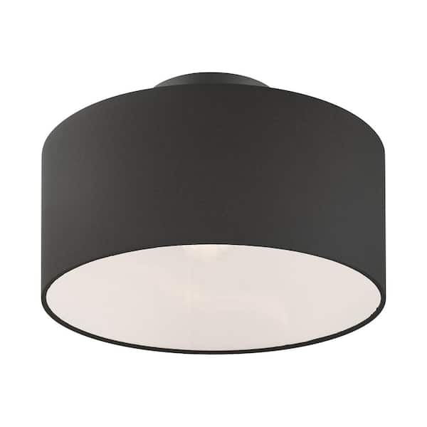 Hillcott 1 Light Black Semi Flush Mount