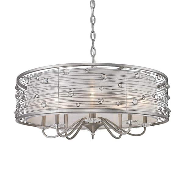 Amalya Collection 8-Light Peruvian Silver Chandelier