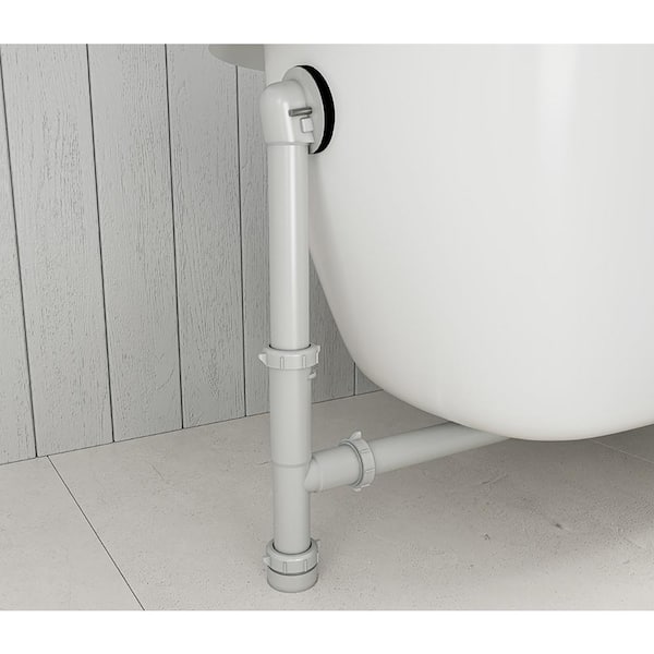 Twist and Close 1-1/2 in. White Poly Pipe Bath Waste and Overflow Drain in Chrome