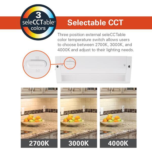 HU11 Series 18 in. Selectable White LED Integrated Under Cabinet Light