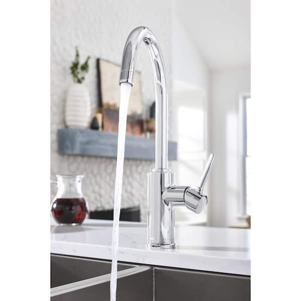 Sombra Single-Handle Standard Kitchen Faucet with Side Sprayer in Chrome