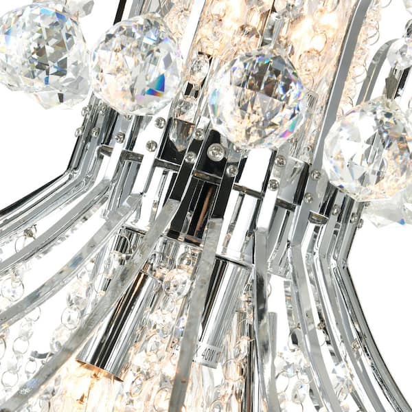 Princess 10 Light Down Chandelier With Chrome Finish