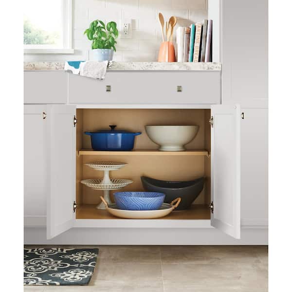 Westfield Feather White Shaker Stock Base Kitchen Cabinet With Pull-Out Waste Baskets (18 in. W x 23.75 in. D)