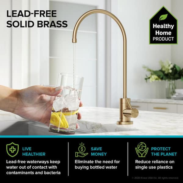 Bolden Single Handle Pull-Down Kitchen Faucet and Purita Beverage Faucet in Spot Free Antique Champagne Bronze Finish