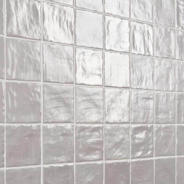 Amagansett Fog Gray 4 in. x 4 in. Mixed Finish Ceramic Wall Tile (5.38 sq. ft. / case)