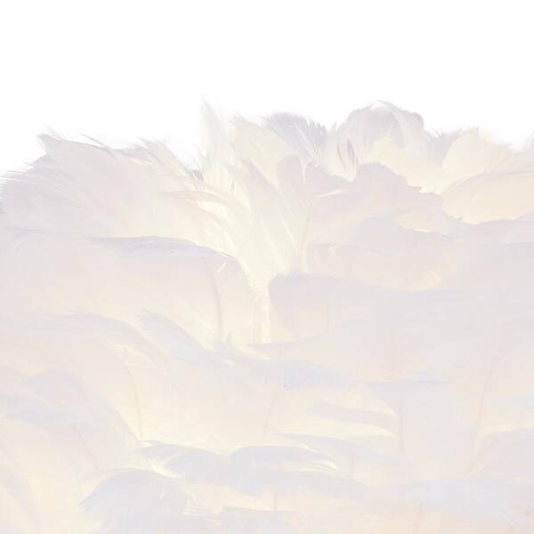 Columbus 14.5 in. Gold Tripod Table Lamp with White Feather