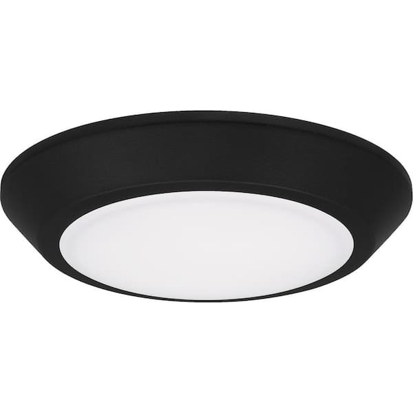 Verge 5.5 in. Earth Black LED Flush Mount with White Acrylic Shade