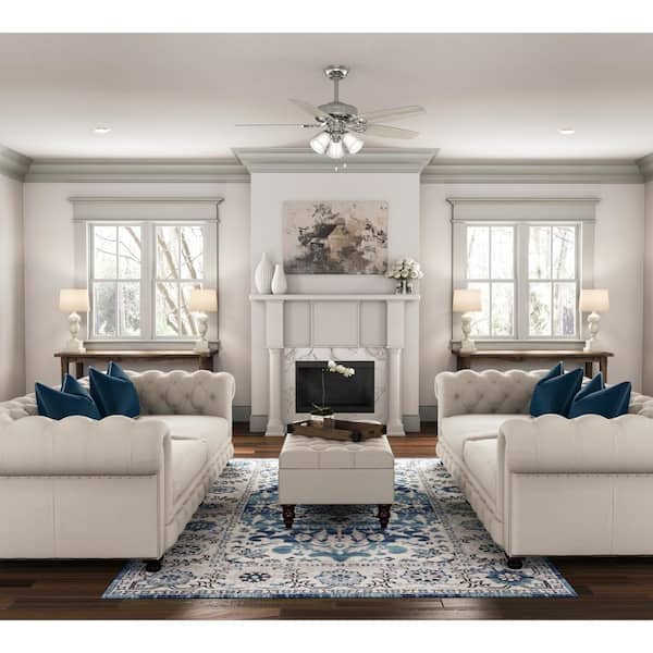 Builder 52 in. Indoor Brushed Nickel Ceiling Fan with Light Kit