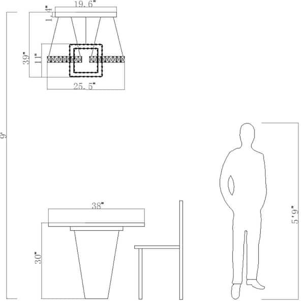 Jefferson 3- Light Clear/Chrome Unique Geometric Integrated LED Chandelier with Crystal Accents