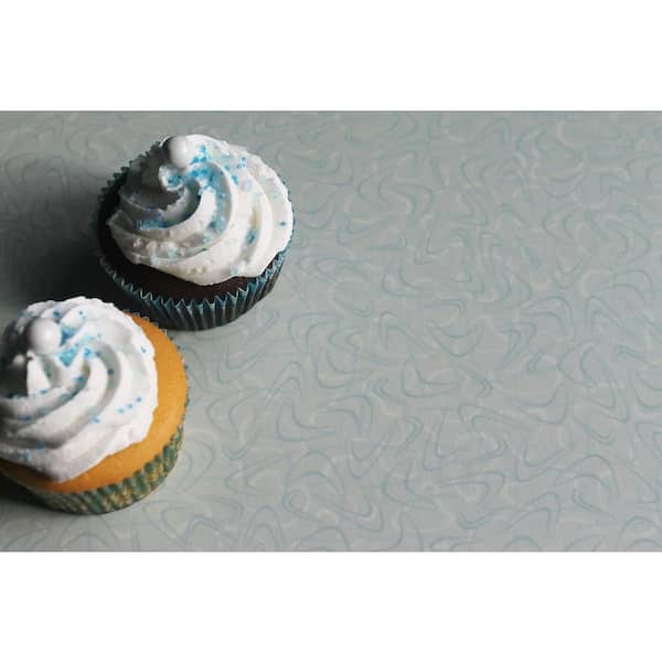 4 ft. x 8 ft. Laminate Sheet in Retro Renovation Aqua Ripple with Virtual Design Matte Finish