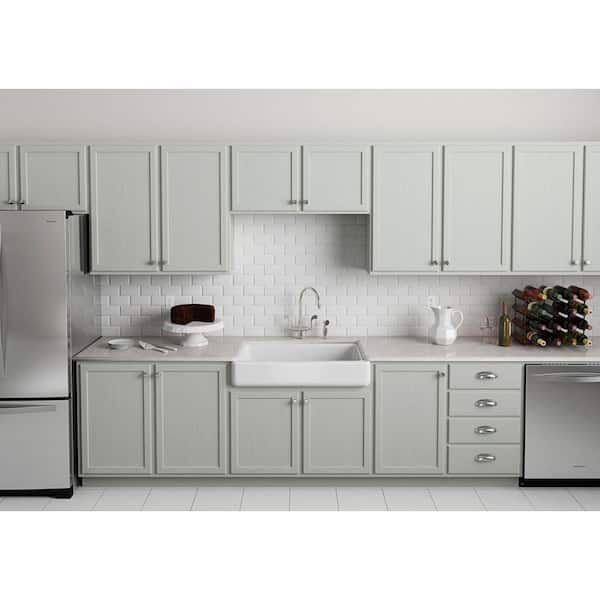 Whitehaven Farmhouse Apron Front Self-Trimming Cast Iron 36 in. Single Bowl Kitchen Sink in White