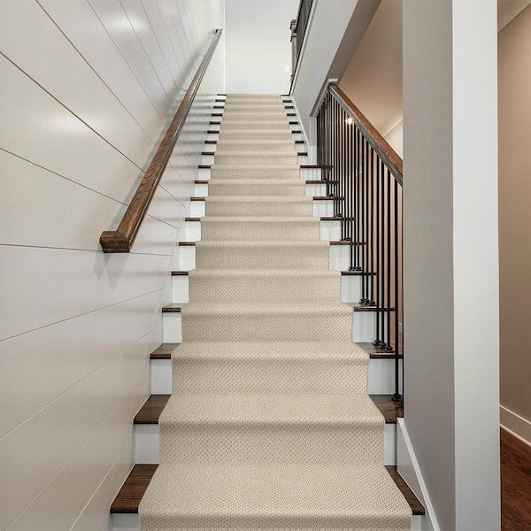 Lightbourne - Pearl - Beige 39.3 oz. Nylon Loop Installed Carpet