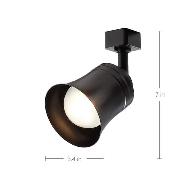 Flared Bell Black Integrated LED Linear Track Step Head